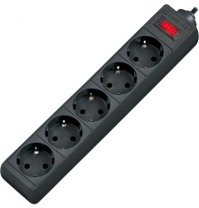Сетевой фильтр Defender ES 1.8 1,8 м, черный, 5 розеток/ Surge Protector Defender ES 1.8 1,8m, black, 5 outlets