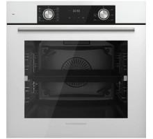 Встраиваемый духовой шкаф/ 60 см, 80 л, 10 режимов, эмаль легкой очистки, поворотные переключатели, телескопические направляющие на 1 уровне, белый цвет
