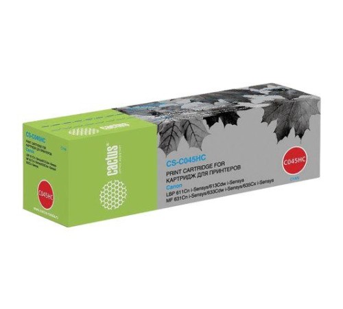 -/ Картридж лазерный Cactus CS-C045HC 045 H C голубой (2200стр.) для Canon LBP 611Cn/613Cdw/631Cn/633Cd