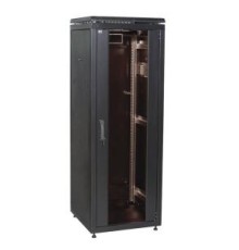 Шкаф сетевой 19" LINEA N 18U 600х600 мм стеклянная передняя дверь черный