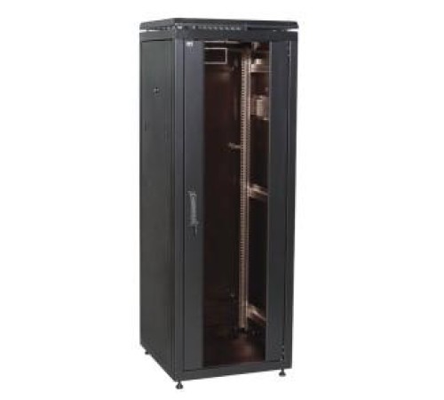 Шкаф сетевой 19" LINEA N 18U 600х600 мм стеклянная передняя дверь черный