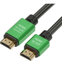 Greenconnect Кабель с активным усилителем сигнала 10.0m  AL case 2 ферит кольца, HDMI 2.0, 28/28, SDR 4:2:0 , 4K/60Hz, High speed 19M/19M с усилителем, черный, тройной экран, GCR-51018