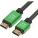 Greenconnect Кабель с активным усилителем сигнала 10.0m AL case 2 ферит кольца, HDMI 2.0, 28/28, SDR 4:2:0 , 4K/60Hz, High speed 19M/19M с усилителем, черный, тройной экран, GCR-51018