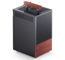 Корпус без блока питания/ Case JONSBO T6, Mini-Tower, 1x140mm, 1xUSB-A 3.0 + 1xUSB-C 3.2, mITX, wood panel + wooden handle Black
