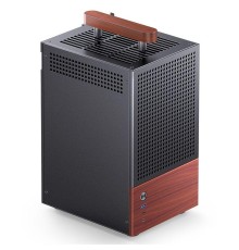 Корпус без блока питания/ Case JONSBO T6, Mini-Tower, 1x140mm, 1xUSB-A 3.0 + 1xUSB-C 3.2, mITX, wood panel + wooden handle Black