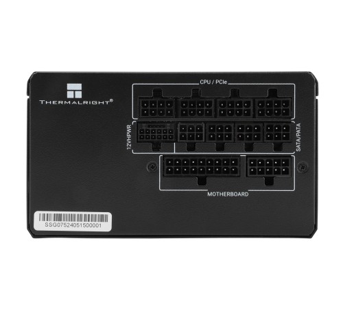 Блок питания 750W/ Power Supply Thermalright, 750W 80+ Gold (ATX, 3.1, PCIe 5.1, Full modular, 1x24(20+4)pin 600mm, 2xCPU 8(4+4)pin 650mm, 2xPCIe*2 8(6+2)pin 650+150mm, 1x12VHPWR PCIe 5.1 12+4pin 600mm, 2xSATA*4 450+150+150+150mm, 1xMOLEX4pin*3 500+150+15 Блок питания 750W/ Power Supply Thermalright, 750W 80+ Gold (ATX, 3.1, PCIe 5.1, Full modular, 1x24(20+4)pin 600mm, 2xCPU 8(4+4)pin 650mm, 2xPCIe*2 8(6+2)pin 650+150mm, 1x12VHPWR PCIe 5.1 12+4pin 600mm, 2xSATA*4 450+150+150+150mm, 1xMOLEX4pin*3 500+150+15