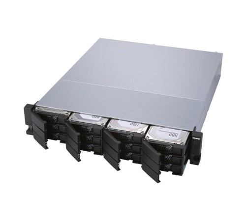 Полка расширения сетевого хранилища без дисков/ SMB QNAP TL-R1200S-RP SATA 6GB/s JBOD storage enclosure, 12-tray 3,5"/2,5" w/o HDD, 3 x SFF-8088, 2 PSU. Rackmount. W/o rail kit RAIL-B02