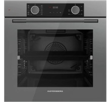 Встраиваемый духовой шкаф/ 60 см, 80 л, High-Tech, А, 10 режимов, телескопические направляющие на 1 уровне, эмаль легкой очистки, графит