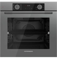 Встраиваемый духовой шкаф/ 60 см, 80 л, High-Tech, А, 10 режимов, телескопические направляющие на 1 уровне, эмаль легкой очистки, графит