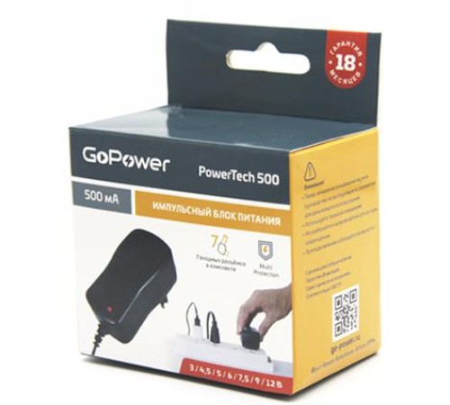 Блок питания GoPower PowerTech 500 универсальн. импульсный (1/100) Блок питания GoPower PowerTech 500 универсальн. импульсный (1/100)