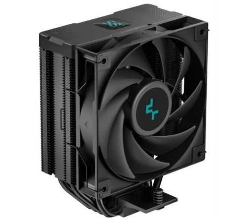 Кулер для процессора DEEPCOOL AG400 DIGITAL BK LGA1700/1200/115X/AM5/AM4 (9шт/кор, TDP 220W, PWM, Fan 120mm, 4 тепл. трубки, черный) RET (R-AG400-BKNDMN-G-2)