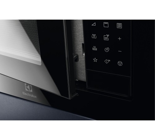 Встраиваемая микроволновая печь ELECTROLUX/ Микроволновая печь с грилем, объем 25 л., высота 390 мм, цвет черный/нерж. Сталь