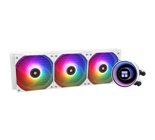 Водяное охлаждение для процессора/ Water Cooling System Thermalright Frozen Notte 360 White Argb V2 (360mm, White, ARGB/ Fans: 3x120mm, 72.37CFM, 27.7dBA, 2000RPM/ Pump height 54mm, 28dBA, 5300RPM, Rad thickness 27mm/ S: 1200, 1700, 1851, 2011, 2066, 115X