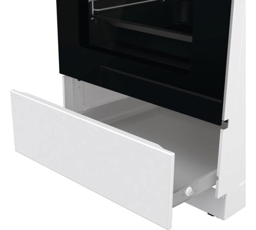 Плита Gorenje/ Плита Gorenje, полезный объем 70 л, эргономичные переключатели, сенсорный программатор IconLED, эмаль SilverMatte, очистка паром, индикатор остаточного тепла для каждой конфорки, телескопические направляющие на 2-х уровнях, дверца CompactDo