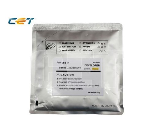 -/ Девелопер для KONICA MINOLTA Bizhub C220/C280/C360 (CET) Yellow, 210г/пак, 114000 стр.