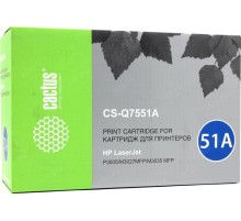 -/ Картридж лазерный Cactus CS-Q7551A Q7551A черный (6500стр.) для HP LJ P3005/M3027/M3035