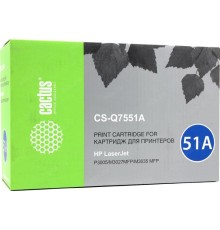 -/ Картридж лазерный Cactus CS-Q7551A Q7551A черный (6500стр.) для HP LJ P3005/M3027/M3035