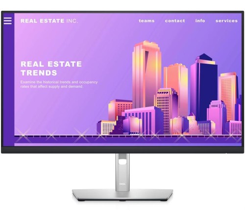 Монитор Dell 23,8" P2422H  S/BK  (IPS; 16:9; 250cd/m2; 1000:1; 5ms; 1920x1080; 178/178; VGA; HDMI; DP; 5xUSB; HAS; Swiv; Tilt; Swiv; Pivot) (следы намокания)