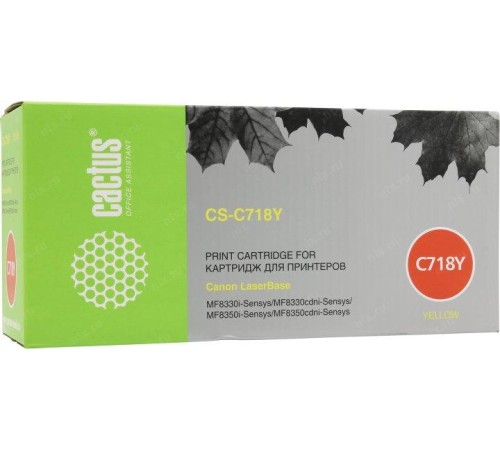 -/ Картридж лазерный Cactus CS-C718Y 718 Y желтый (2900стр.) для Canon LaserBase MF8330i-Sensys/ MF8330