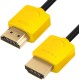 Greenconnect Кабель SLIM 0.5m HDMI 2.0, желтые коннекторы Slim, OD3.8mm, HDR 4:2:2, Ultra HD, 4K 60 fps 60Hz, 3D, AUDIO, 18.0 Гбит/с, 32/32 AWG, GCR-51584