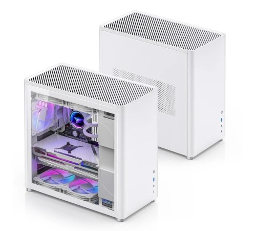 Корпус без блока питания/ Case JONSBO D40, Midi-Tower, TG, no fan, 1xUSB-A 3.2 + 1xUSB-C 3.2, ATX, mATX, White