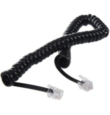 Greenconnect Телефонный шнур витой для трубки  5.0m, RJ9 4P4C (джек) черный, GCR-50966
