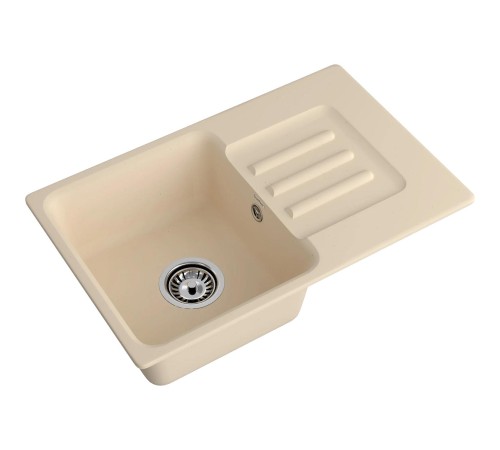 Кухонная мойка GRANFEST 680 L beige 1-чаша+крыло 681*433 мм, монтаж: врезной, материал: мрамор, цвет: бежевый