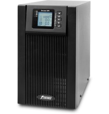 ИБП POWERMAN Online 3000, LCD, двойного преобразования, 3000ВА, 2700Вт, 3 евророзетки с резервным питанием, USB, RS232, слот SNMP, разъем EPO, батарея 12В 9Ач 6 шт., 285 х 445 х 570 мм., 28.6 кг./ UPS POWERMAN Online 3000, LCD, dual conversion, 3000VA, 27