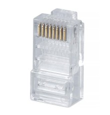 Коннектор RJ-45 под витую пару, категория 5e 8P8C Cabeus 8P8C Коннектор RJ-45 под витую пару, категория 5e, универсальный, для проводников с толщ. по изол. до 1,05 мм