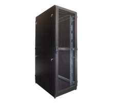 шкаф ЦМО Шкаф серверный напольный 42U (800х1200) двойные перфорированные двери 2 шт., цвет черный