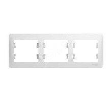 GLOSSA 3-постовая РАМКА, горизонтальная, БЕЛЫЙ