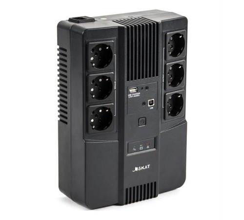 Источник бесперебойного питания (8998) Бастион SKAT-UPS 600 AI 600ВА/350Вт/Line-Interactive/АКБ 7Ачх1/220В/6хSchuko/3 л.г