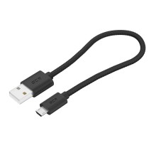 GCR Кабель 0.5m MicroUSB, быстрая зарядка, черный нейлон, GCR-54084