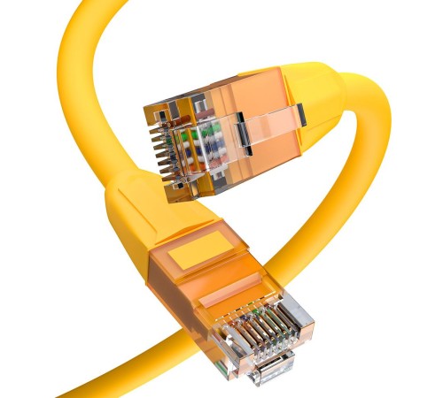 GCR Патч-корд прямой 1.0m LSZH UTP кат.6, желтый, 24 AWG, литой без фиксатора, ethernet high speed, RJ45, T568B