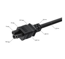 GCR Кабель питания 0.5m, С14 - С5, черный, 3*0,75mm, GCR-55919