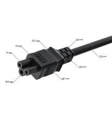 GCR Кабель питания 0.5m, С14 - С5, черный, 3*0,75mm, GCR-55919