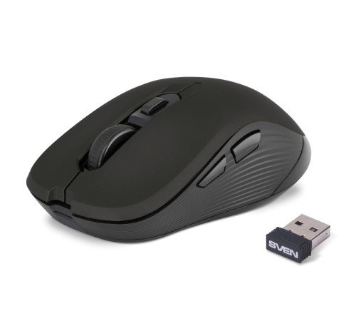 Беспроводная мышь SVEN RX-560SW чёрная (бесшумн. кл. 5+1кл. 800-1600DPI, Soft Touch, блист)