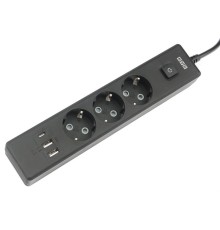 Сетевой фильтр Power Cube сетевой фильтр c USB, 1,9 метра, USB-порты:Type-A: 2 шт,Type-C: 1 шт.зарядка 3.5А/20вт, 3 розетки с заземлением, 16А/3,5кВт, cечение провода: 3х1,0мм2, черный, 2 года гарантии, Россия