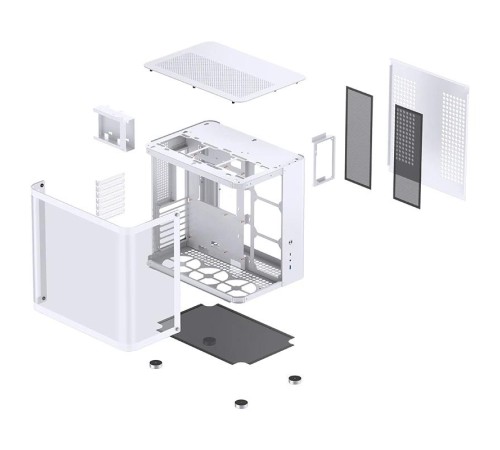 Корпус без блока питания/ Case JONSBO TK-2, Midi-Tower, TG, no fans, 1xUSB-A 3.2 + 1xUSB-C 3.2, ATX, mATX, mITX White