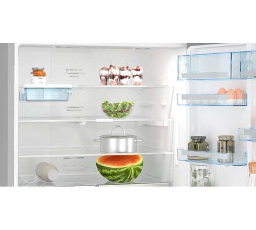 Холодильник BOSCH Full NoFrost, Serie 6, Габариты 186x86x81, Общий пол. объем: 619 (х:479, м:140), Нерж. сталь с легкой очисткой, Цифровой LCD дисплей, Внешние высокие металлические ручки, Multi Airflow, AirFresh Filter, Верхнее LED освещение, Два отдел Холодильник BOSCH Full NoFrost, Serie 6, Габариты 186x86x81, Общий пол. объем: 619 (х:479, м:140), Нерж. сталь с легкой очисткой, Цифровой LCD дисплей, Внешние высокие металлические ручки, Multi Airflow, AirFresh Filter, Верхнее LED освещение, Два отдел