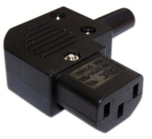 Вилка Вилка IEC 60320 C13, 10A, 250V, угловая, разборная, черная