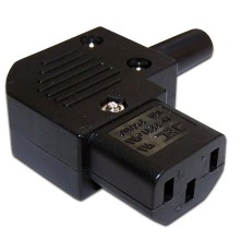 Вилка Вилка IEC 60320 C13, 10A, 250V, угловая, разборная, черная
