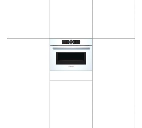 Встраиваемая электрическая духовка BOSCH С СВЧ, 45.5x59.5x54.8 см, 45л, дисплей, 6 режимов, EcoClean,белый, максимальная мощность микроволн 900 Вт