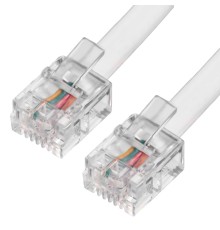 GCR Телефонный шнур удлинитель для аппарата  5.0m 6P4C (джек 6p4c - jack 6p4c) черный