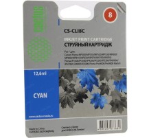 -/ Картридж струйный Cactus CS-CLI8C голубой (12мл) для Canon Pixma MP470/MP500/MP510/MP520/MP530 MP600