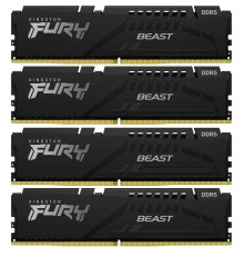 Память оперативная/ Kingston 64GB 6000MT/s DDR5 CL40 DIMM (Kit of 4) FURY Beast Black XMP