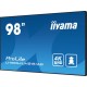 Информационный дисплей 98" 16:9 3840x2160(UHD 4K) IPS, 60 Hz, 500 cd/m, H178°/V178°, 1200:1, 1.07B, 8ms, VGA, 3xHDMI, 2xDP, RJ-45, RS232C, MicroSD, 2xUSB Type A, Speakers, OPS Slot, Android 11, 24/7, 3Y, Black