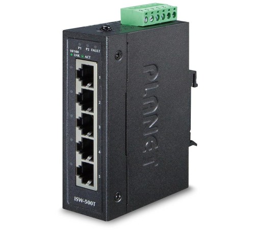 ISW-500T коммутатор для монтажа в DIN рейку/ IP30 Compact size 5-Port 10/100TX Fast Ethernet Switch (-40~75 degrees C) ISW-500T коммутатор для монтажа в DIN рейку/ IP30 Compact size 5-Port 10/100TX Fast Ethernet Switch (-40~75 degrees C)