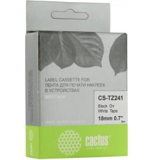 -/ Картридж ленточный Cactus CS-TZ241 TZe-241 черный для Brother 1230/1280/1280VP/2700VP