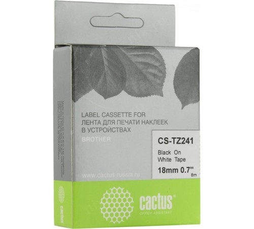 -/ Картридж ленточный Cactus CS-TZ241 TZe-241 черный для Brother 1230/1280/1280VP/2700VP
